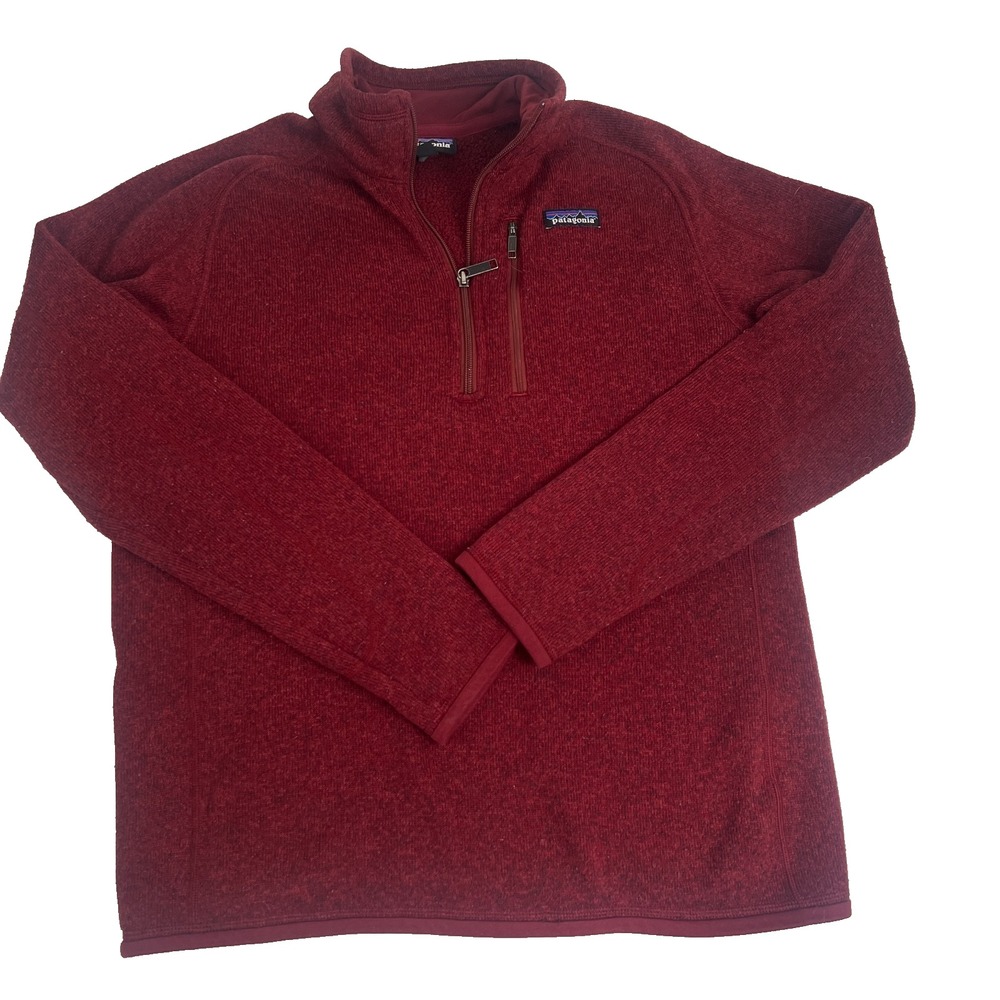 Patagonia Better Sweater 51884 Medium Red Pullover Fleece Quarter 1/4 Zip